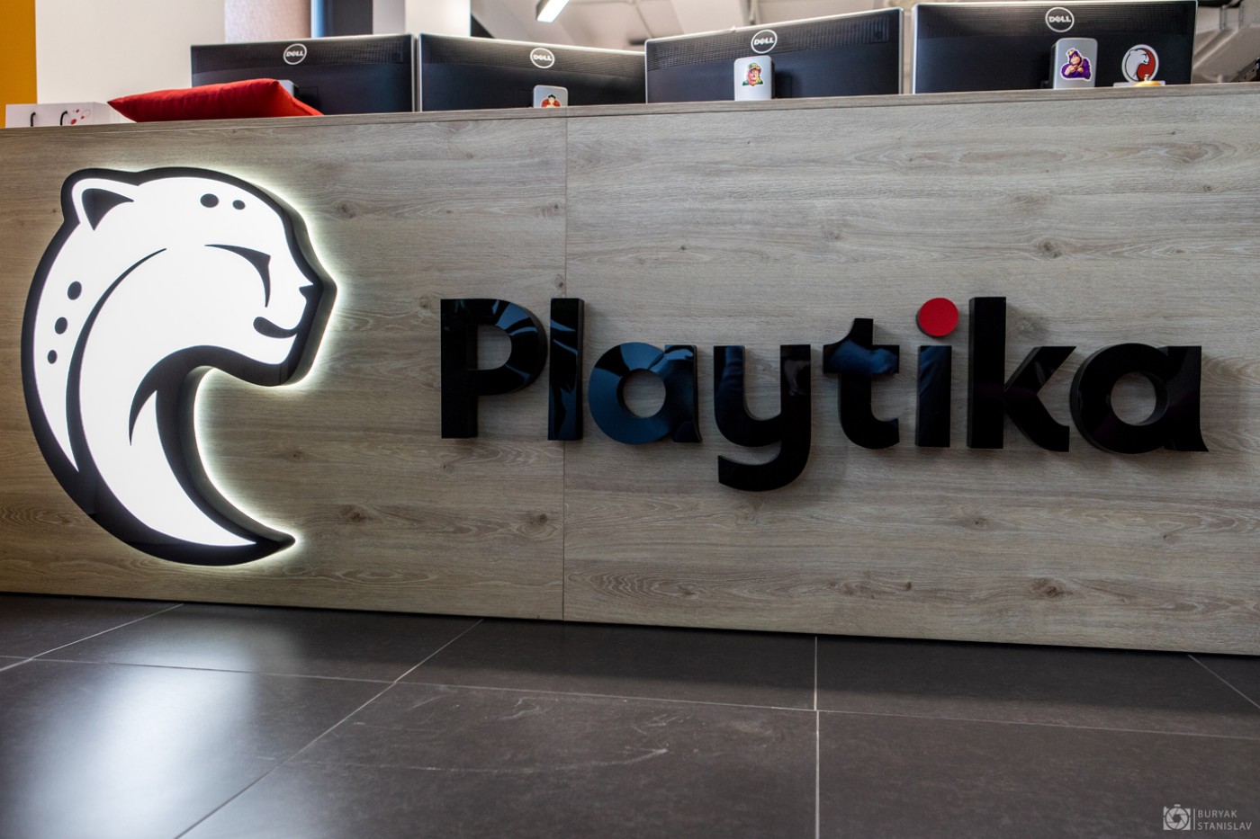 Interior sign for "Playtika"